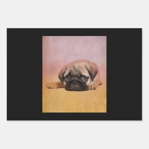 Cute Pug Puppy Pug Dog Lovers Gift Wrapping Paper Sheets