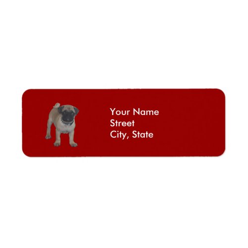 Cute Pug Puppy Return address label