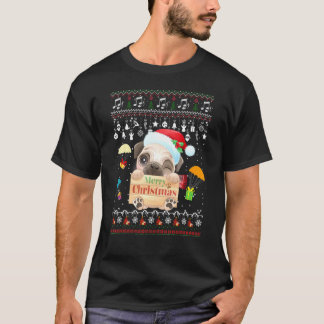 Cute Pug Santa Christmas Xmas Boys Pugmas Dog Dogm T-Shirt