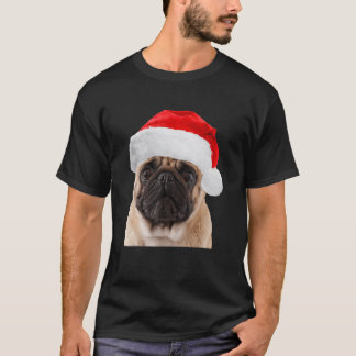 Cute Pug Santa Hat  Image Pugs Christmas Cool T-Shirt