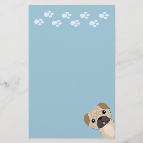 Cute pug stationary stationery