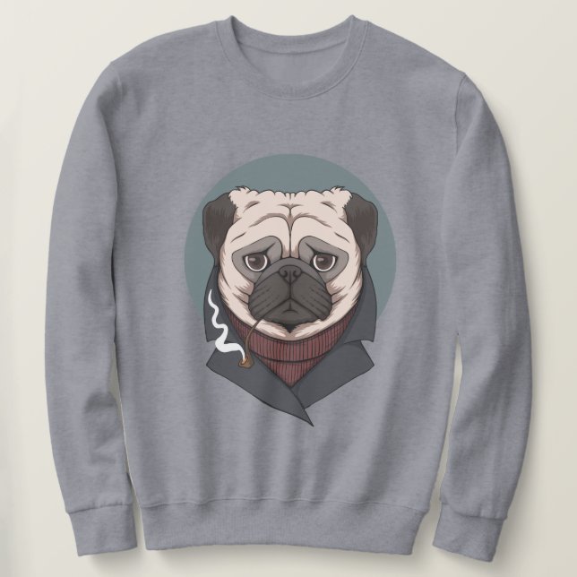 Cute Pug Sweatshirt (Design Front)