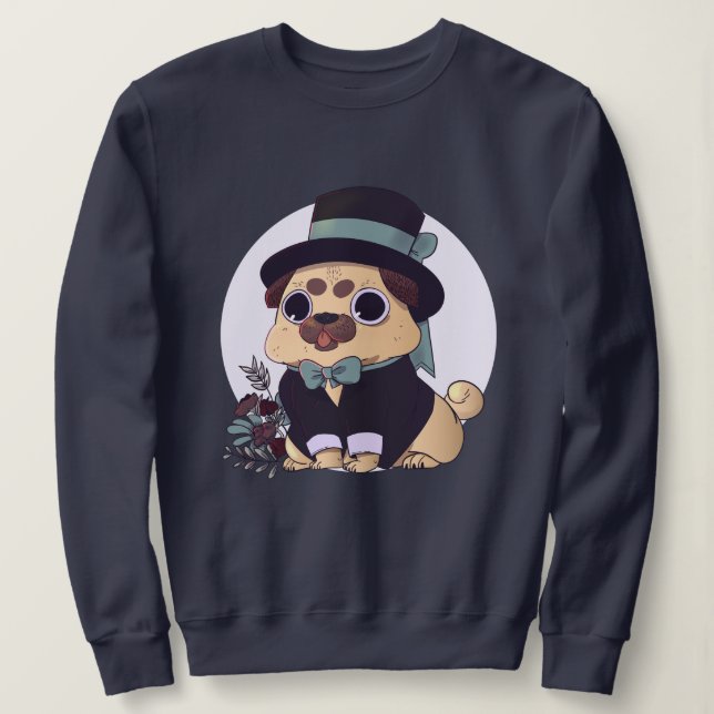 Cute Pug Sweatshirt (Design Front)