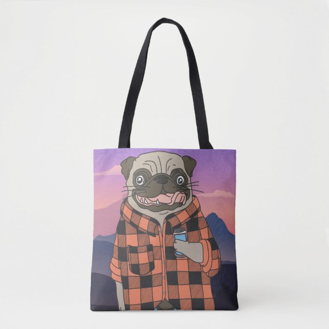 Cute Pug Tote Bag (Front)