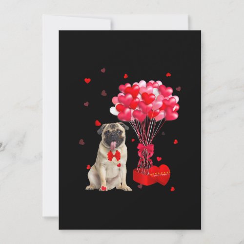 Cute Pug Valentines Day Heart Dog Lover Thank You Card