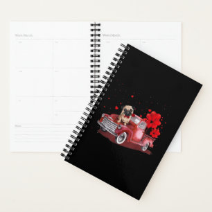 Cute Pug Valentine's Day Heart Truck Planner