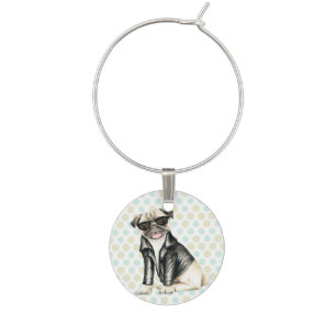 Cute Pug Wine Charm