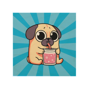 Cute Pug Wood Wall Art