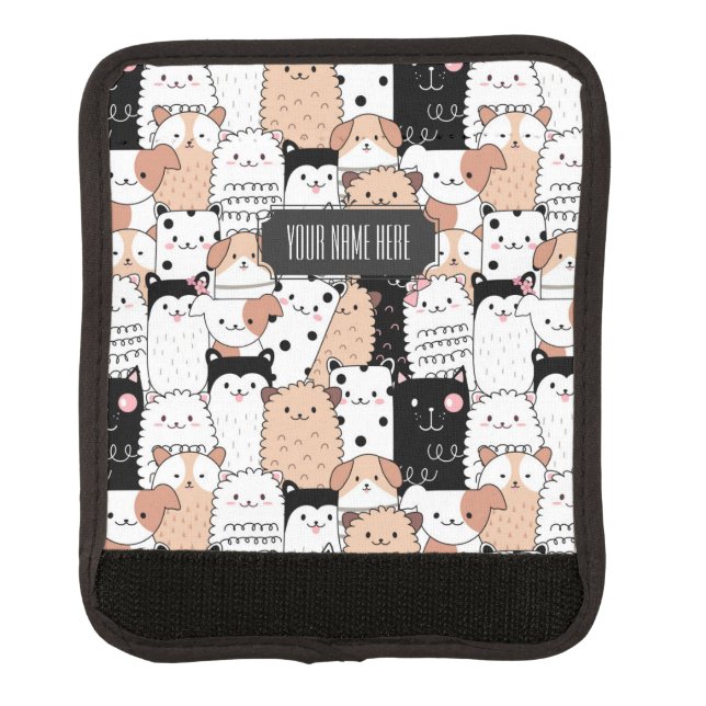Cute Pugs Luggage Handle Wrap (Front)