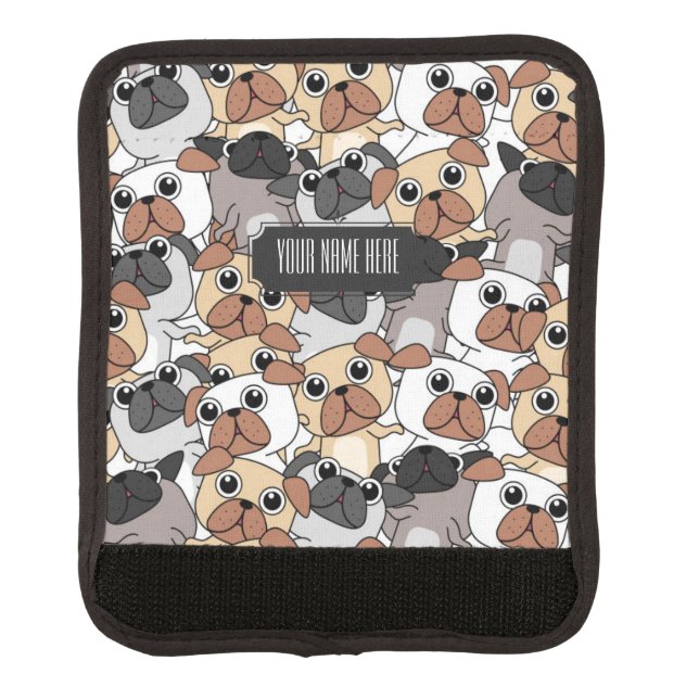 Cute Pugs Luggage Handle Wrap (Front)