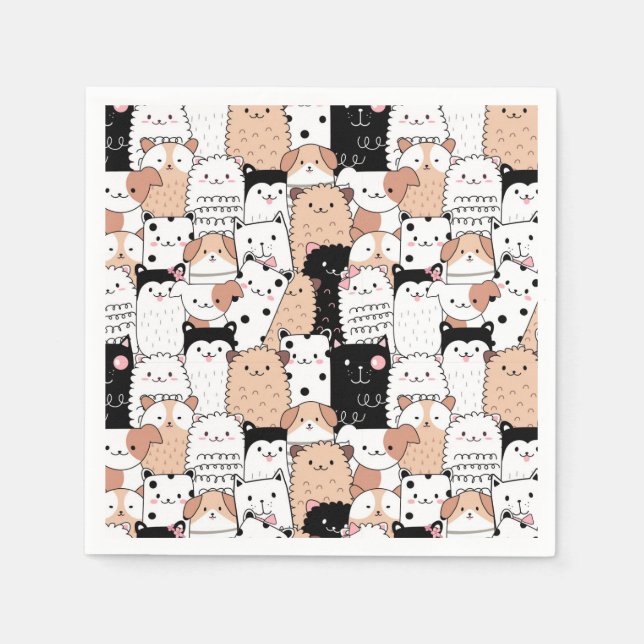 Cute Pugs Napkins (Front)