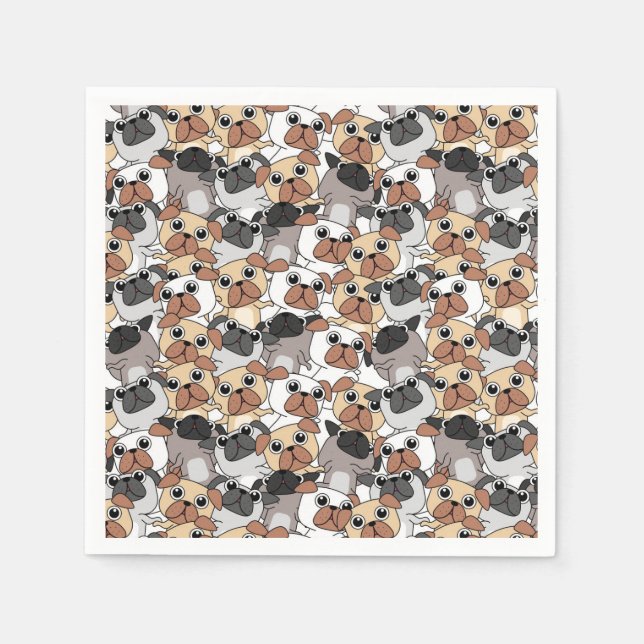 Cute Pugs Napkins (Front)