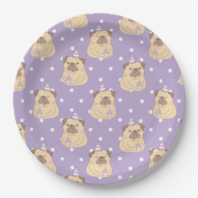 Cute Pugs Paper Plates (Front)