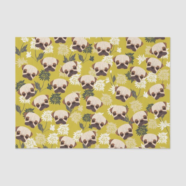 Cute Pugs Tissue Paper (Front)