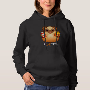 Cute Pugtato with Fries and Ketchup Pug Hoodie