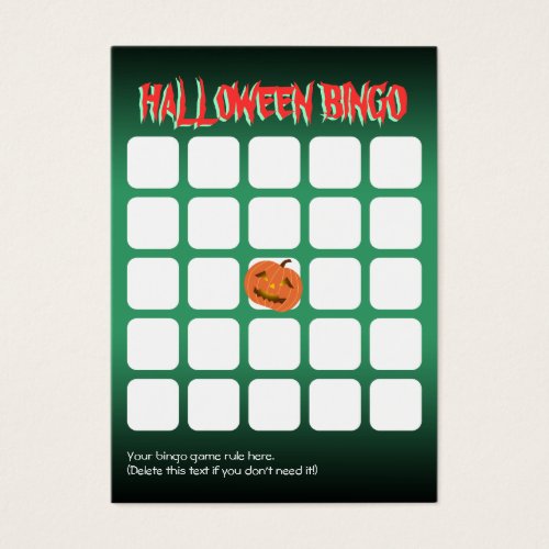 Cute Pumpkin 5x5 Scary Halloween Party Bingo Card