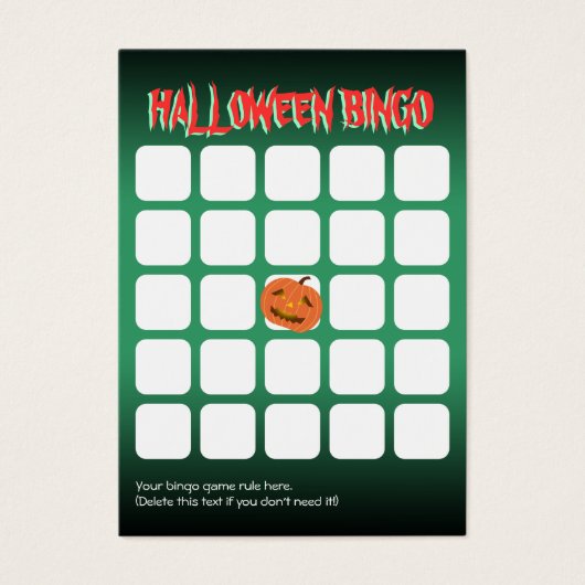 Cute Pumpkin 5x5 Scary Halloween Party Bingo Card (Front)