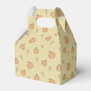 Cute Pumpkin and Fall Foliage Pattern Favor Boxes