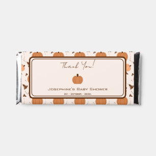 Cute Pumpkin Autumn Gender Neutral Baby Shower Hershey Bar Favors