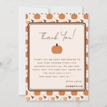 Cute Pumpkin Autumn Gender Neutral Baby Shower