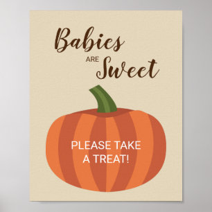 Cute Pumpkin Babies Are Sweet Fall Baby Shower Poster