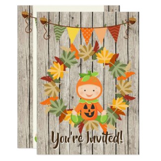 Cute Pumpkin Baby Autumn Baby Shower Invitation