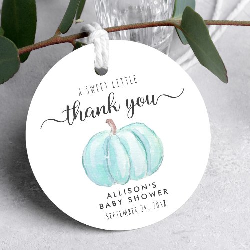 Cute Pumpkin Baby Boy Shower Thank You Favor Tags