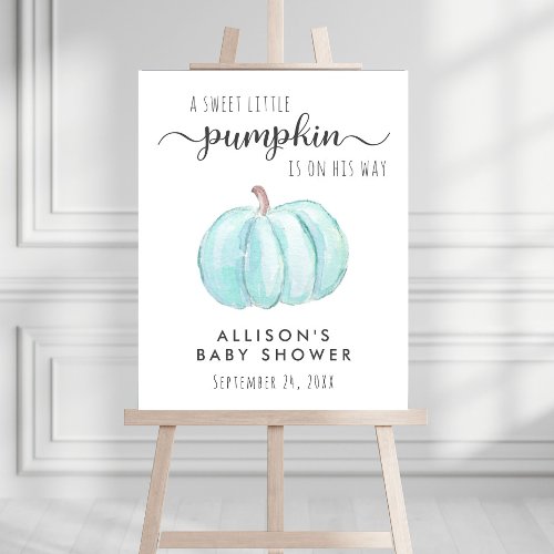 Cute Pumpkin Baby Boy Shower Welcome Foam Board