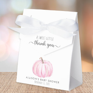 Cute Pumpkin Baby Girl Shower Thank You Favor Boxes