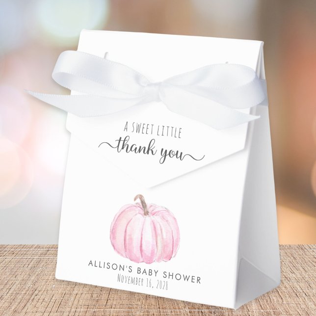 Cute Pumpkin Baby Girl Shower Thank You Favor Boxes (Creator Uploaded)
