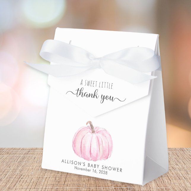 Cute Pumpkin Baby Girl Shower Thank You Favor Boxes (Creator Uploaded)