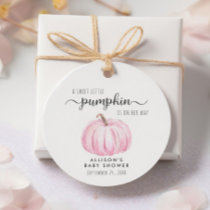 Cute Pumpkin Baby Girl Shower Thank You Favor Tags