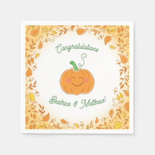 Cute Pumpkin Baby Shower Napkins