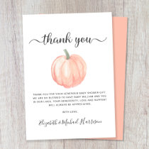 Cute Pumpkin Baby Shower Thank You Card