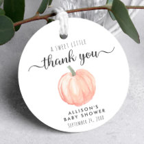 Cute Pumpkin Baby Shower Thank You Favor Tags