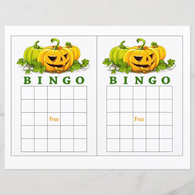 Cute pumpkin bingo (Front)
