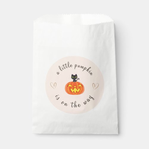Cute Pumpkin Black Cat Baby Shower Halloween Party Favor Bag