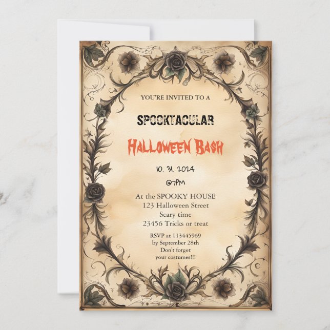Cute pumpkin Boo Halloween bash  Invitation (Front)