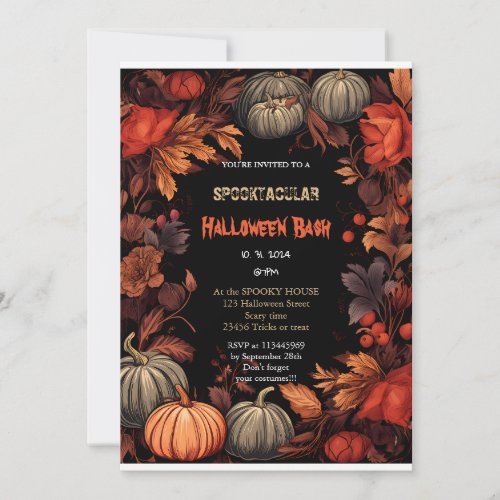 Cute pumpkin Boo Halloween bash  Invitation
