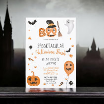 Cute pumpkin Boo Halloween bash party Invitation