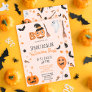 Cute pumpkin Boo Halloween bash pink Invitation