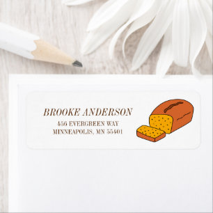 Cute Pumpkin Bread Loaf Fall Return Address Label