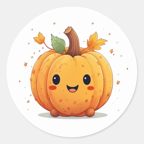 Cute pumpkin classic round sticker