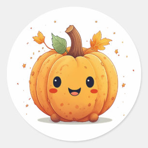 Cute pumpkin classic round sticker