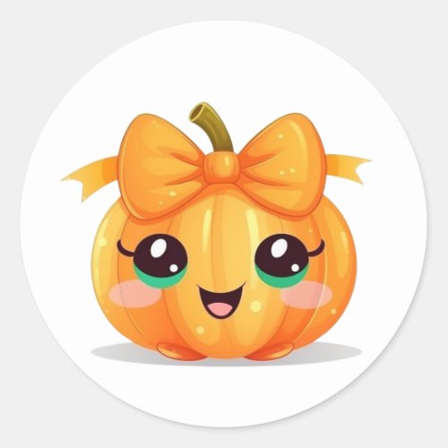 Cute pumpkin classic round sticker