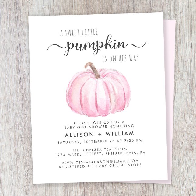 Cute Pumpkin Couples Baby Girl Shower Invitation (Creator Uploaded)
