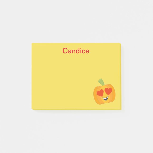 Cute Pumpkin Emoji Post-it Notes (Front)