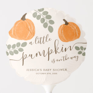Cute Pumpkin Eucalyptus Fall Baby Shower Balloon