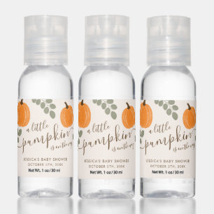 Cute Pumpkin Eucalyptus Fall Baby Shower Hand Sanitizer