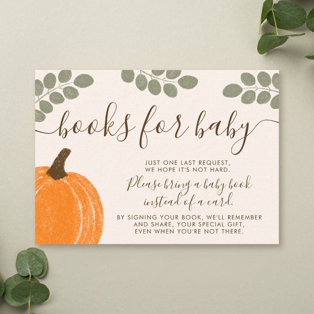 Cute Pumpkin Eucalyptus Fall Books for Baby Enclosure Card (Creator Uploaded)